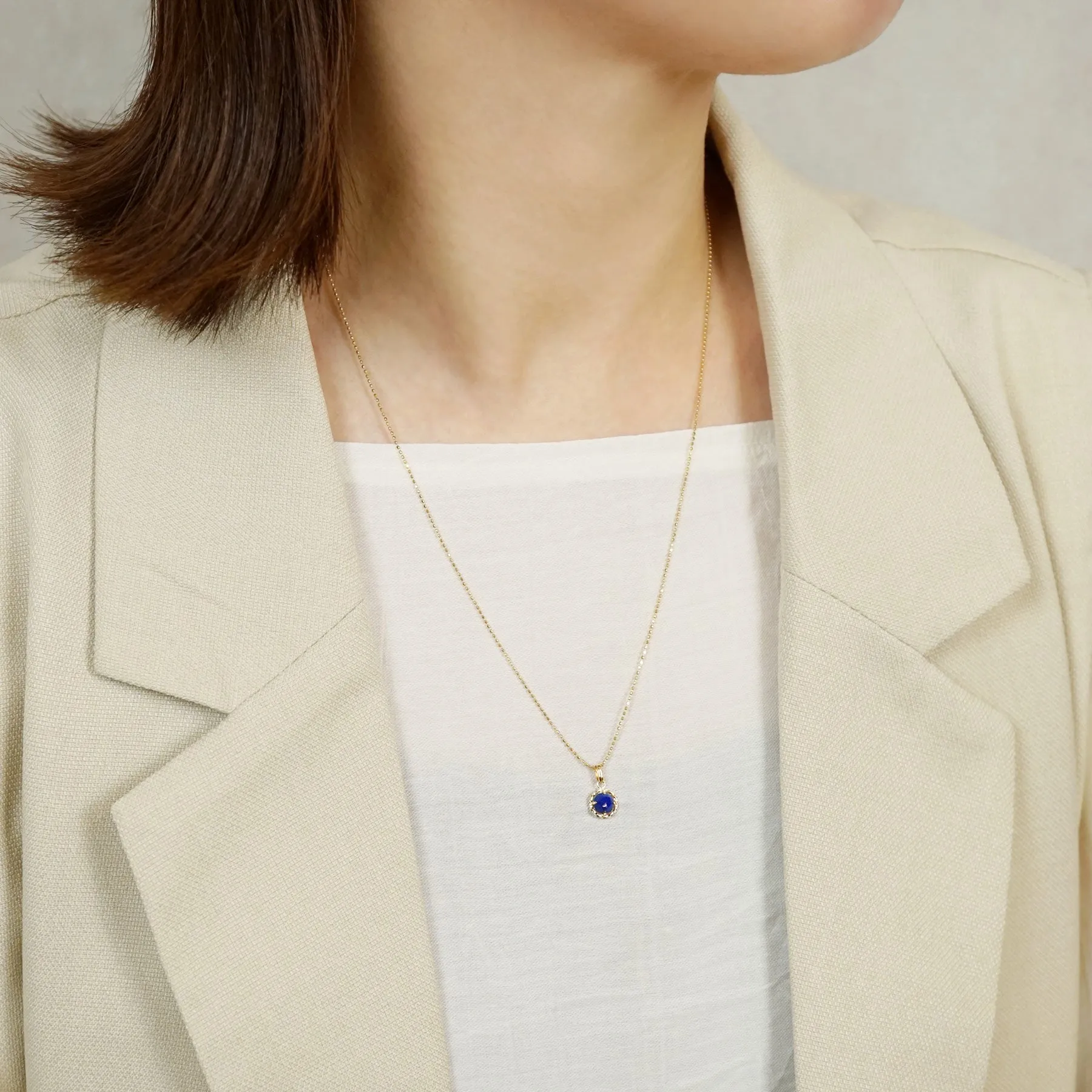 10K Lapis Lazuli Necklace Charm (Yellow Gold)