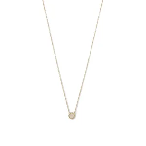 14 Karat Gold Plated Mini Synthetic White Opal Necklace