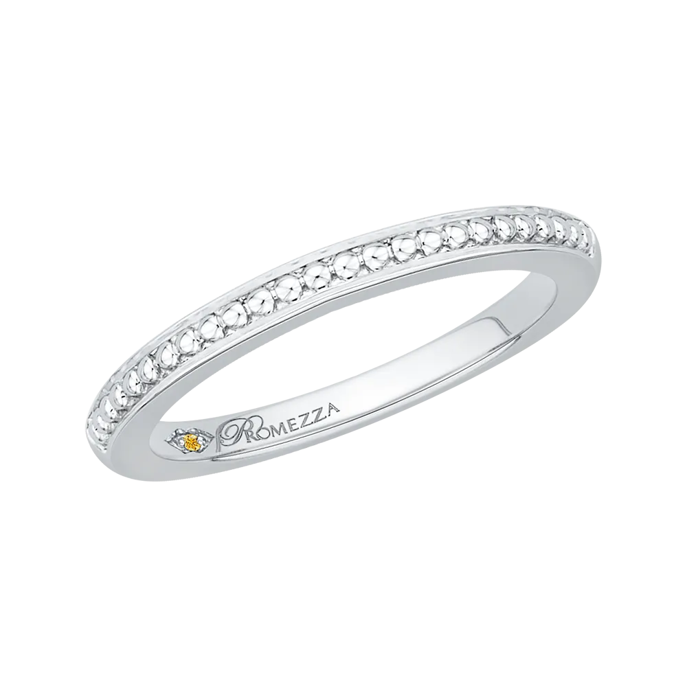 14K White Gold Plain Wedding Band