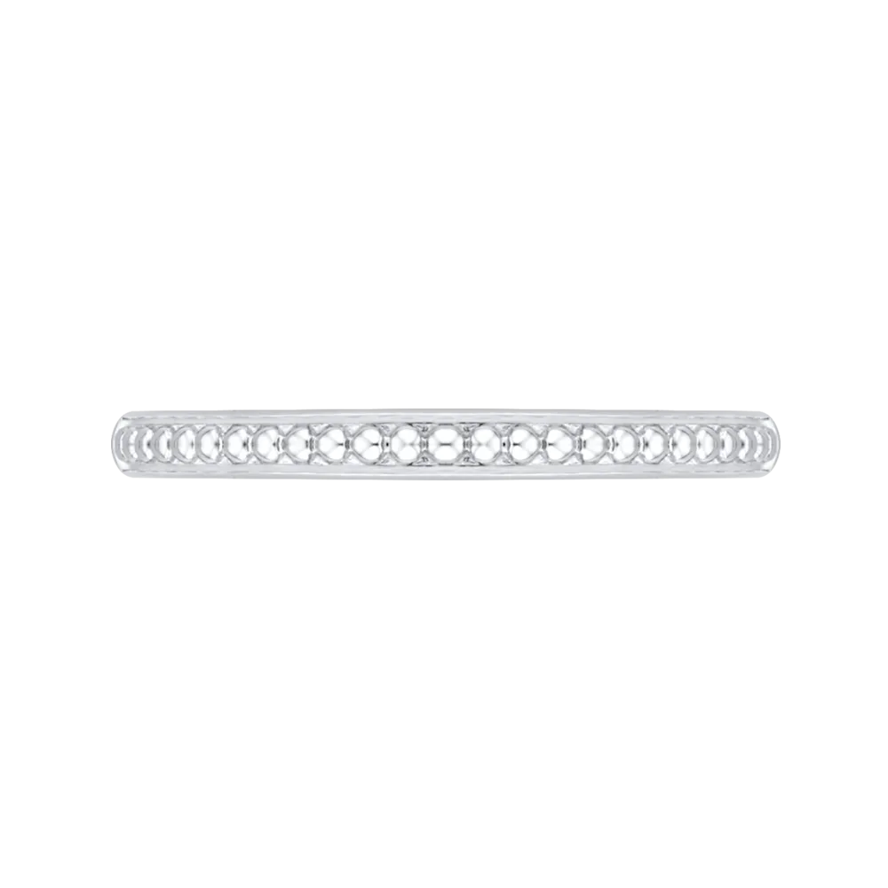 14K White Gold Plain Wedding Band