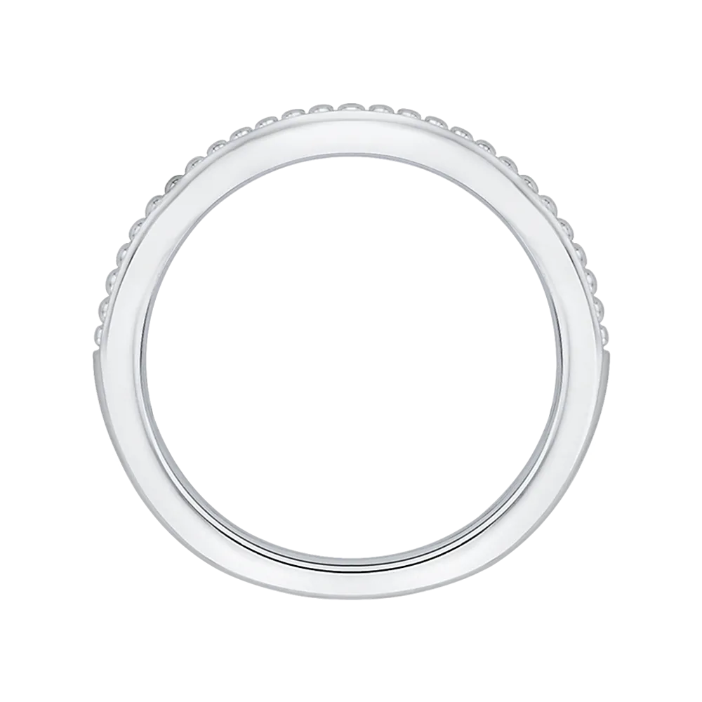 14K White Gold Plain Wedding Band