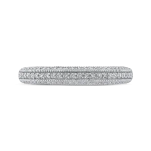 14K White Gold Round Diamond Half Eternity Wedding Band