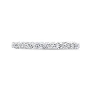14K White Gold Round Diamond Half Eternity Wedding Band