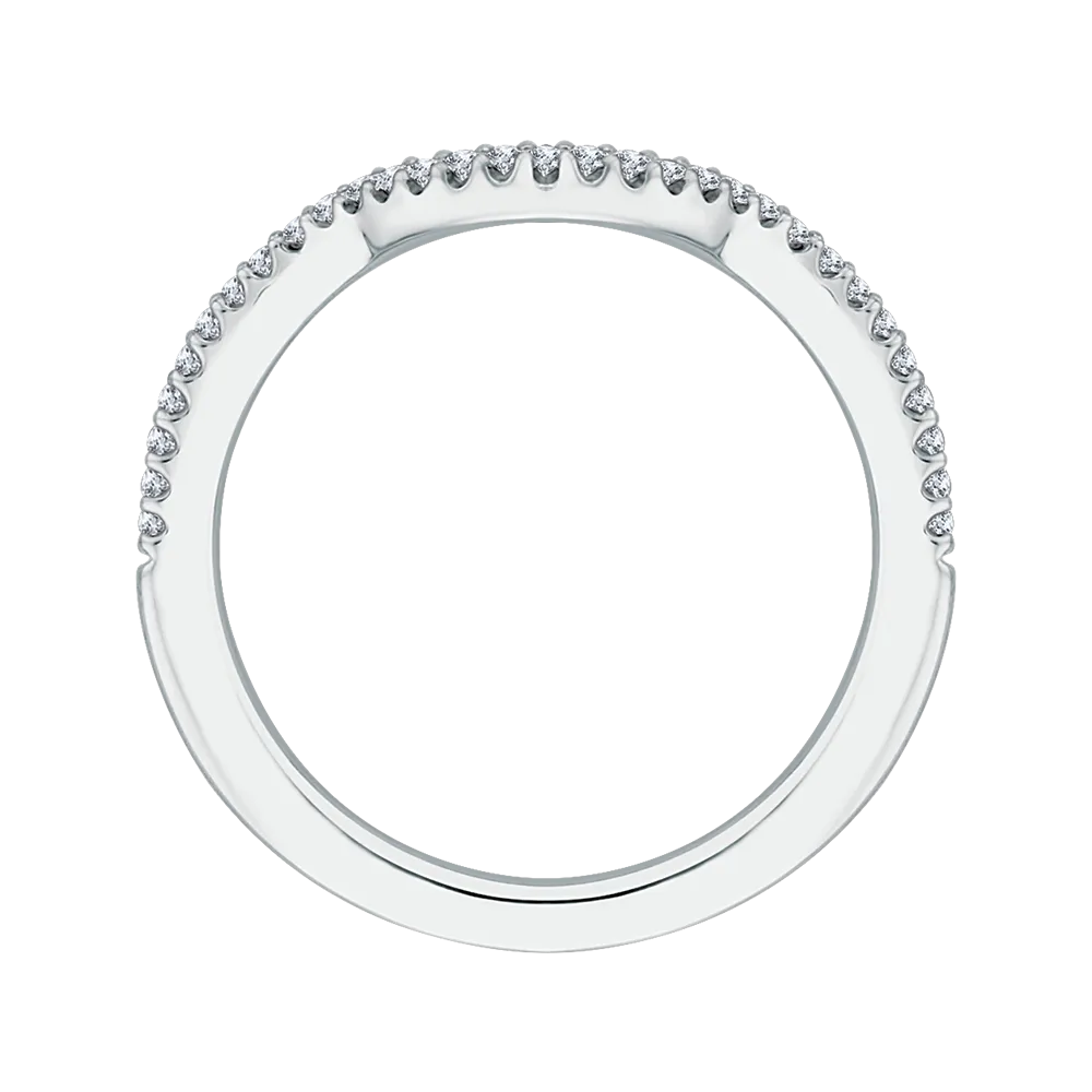 14K White Gold Round Diamond Half Eternity Wedding Band