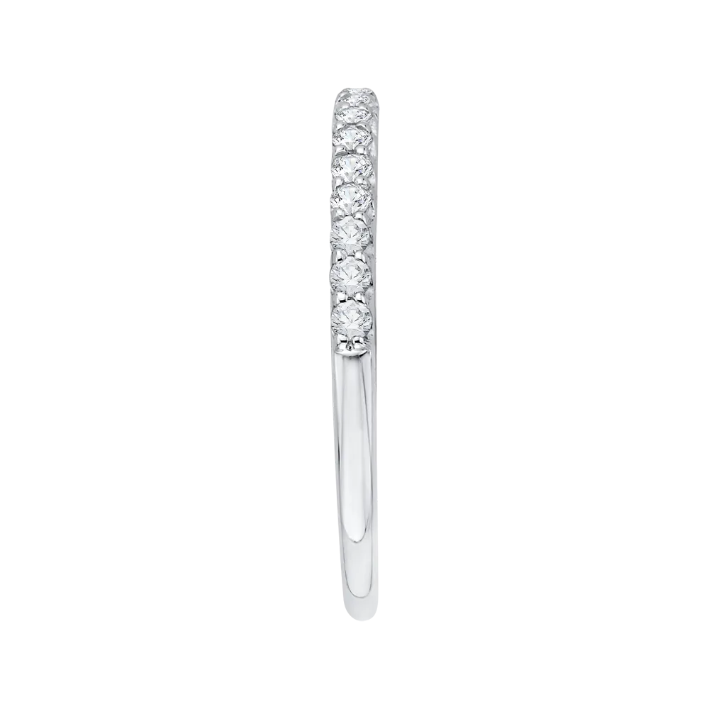14K White Gold Round Diamond Half Eternity Wedding Band