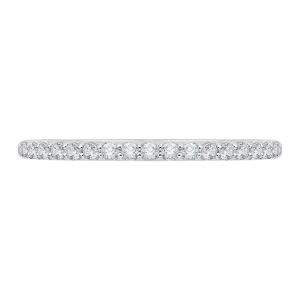 14K White Gold Round Diamond Half Eternity Wedding Band