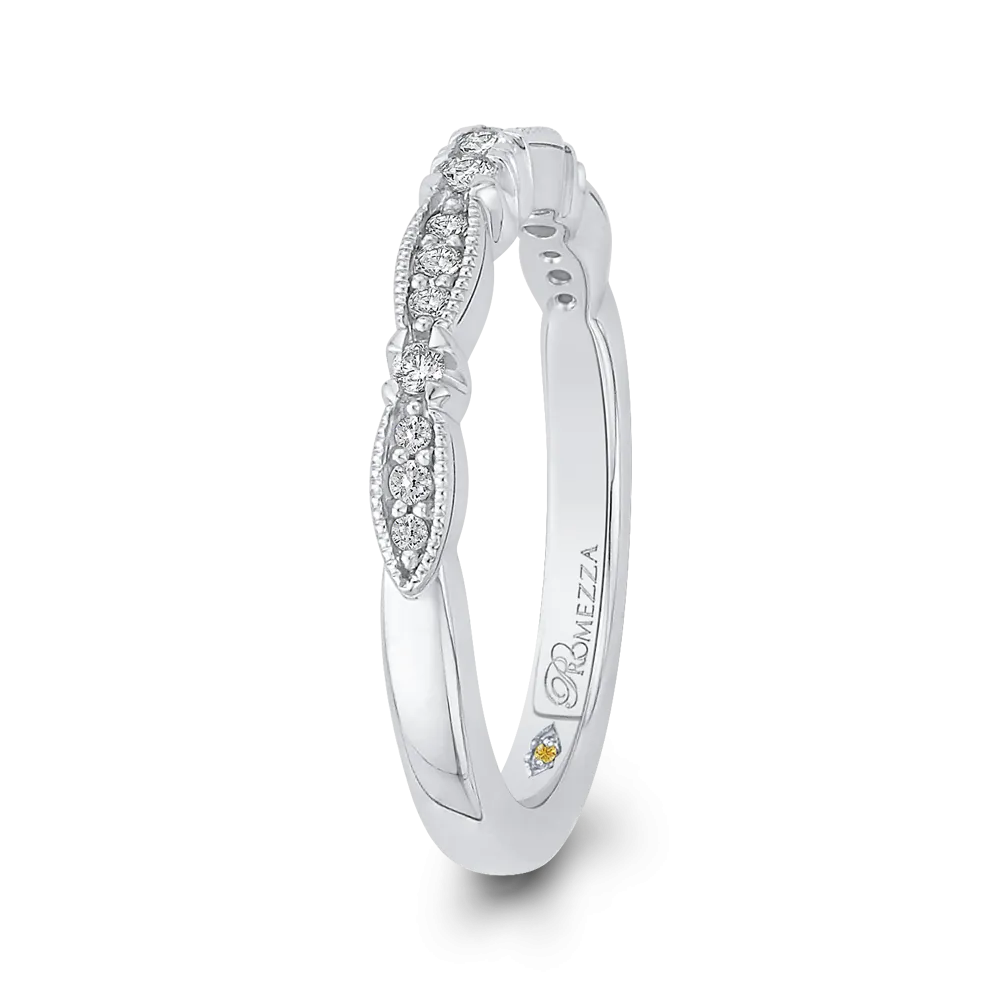 14K White Gold Round Diamond Half Eternity Wedding Band