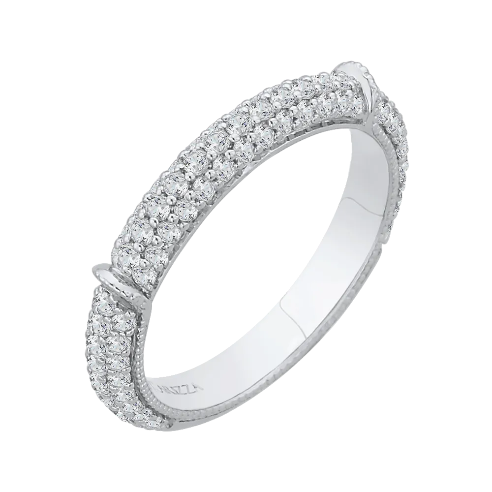 14K White Gold Round Diamond Wedding Band