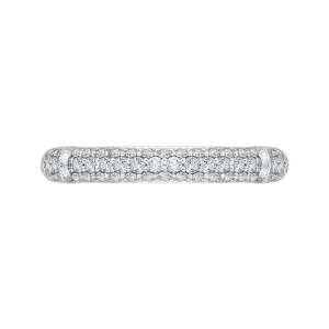 14K White Gold Round Diamond Wedding Band