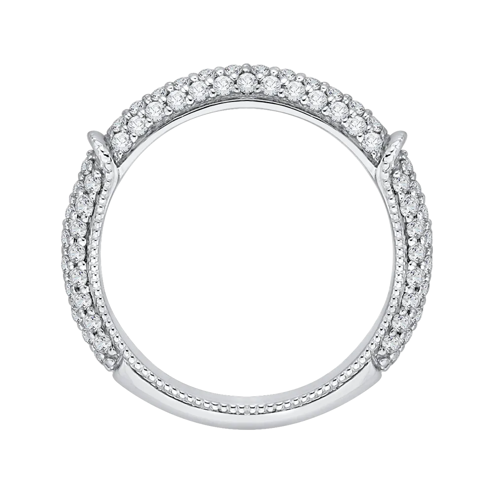 14K White Gold Round Diamond Wedding Band