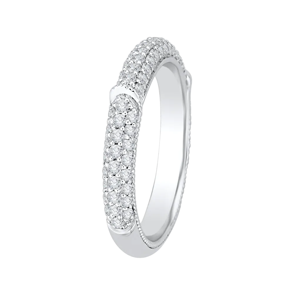 14K White Gold Round Diamond Wedding Band