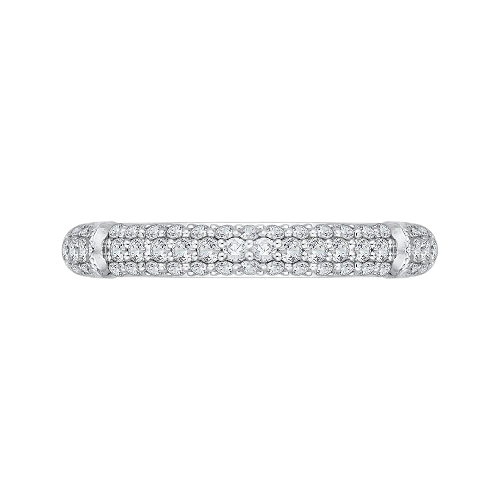 14K White Gold Round Diamond Wedding Band