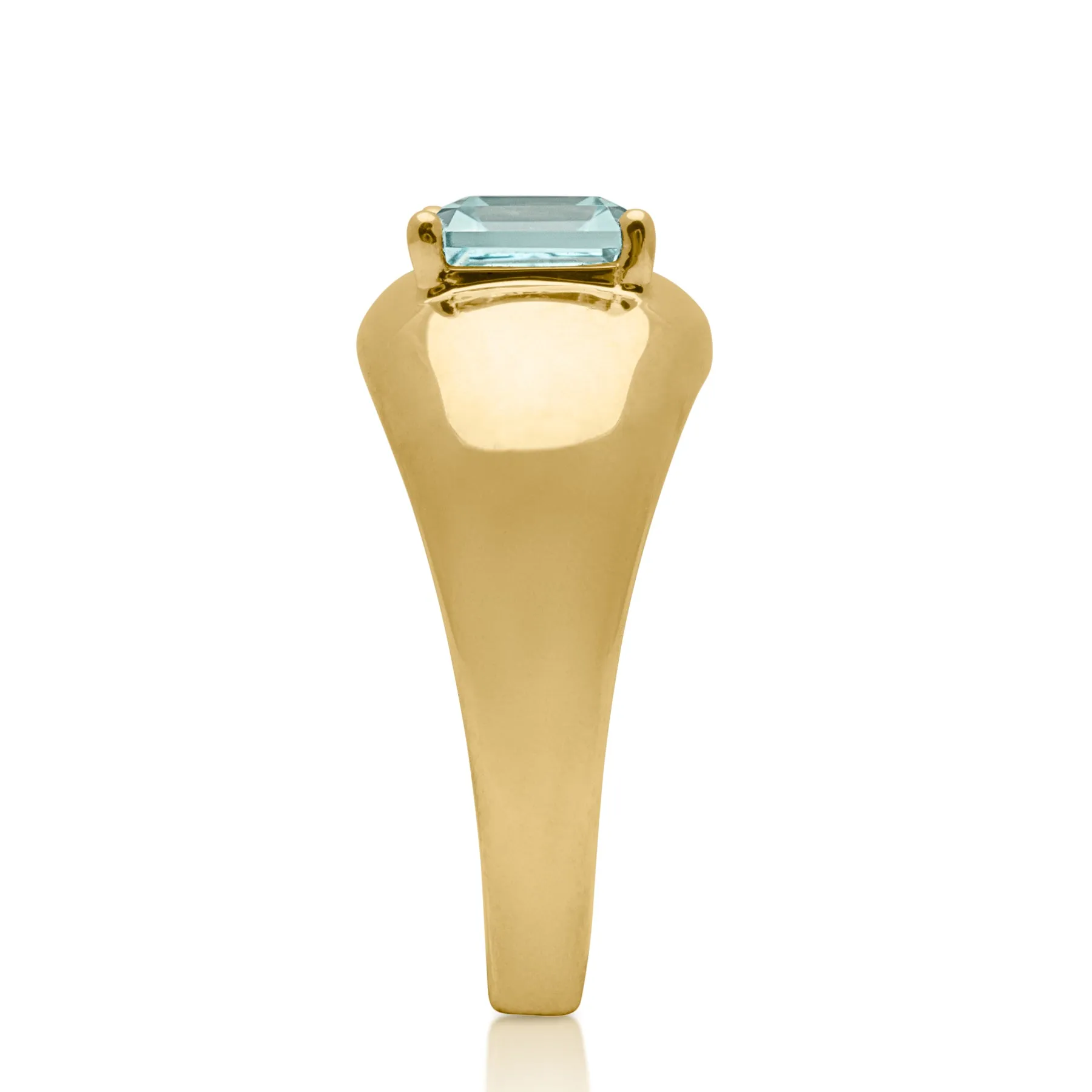 14KT Yellow Gold Blue Topaz Spritz Aperitif Ring