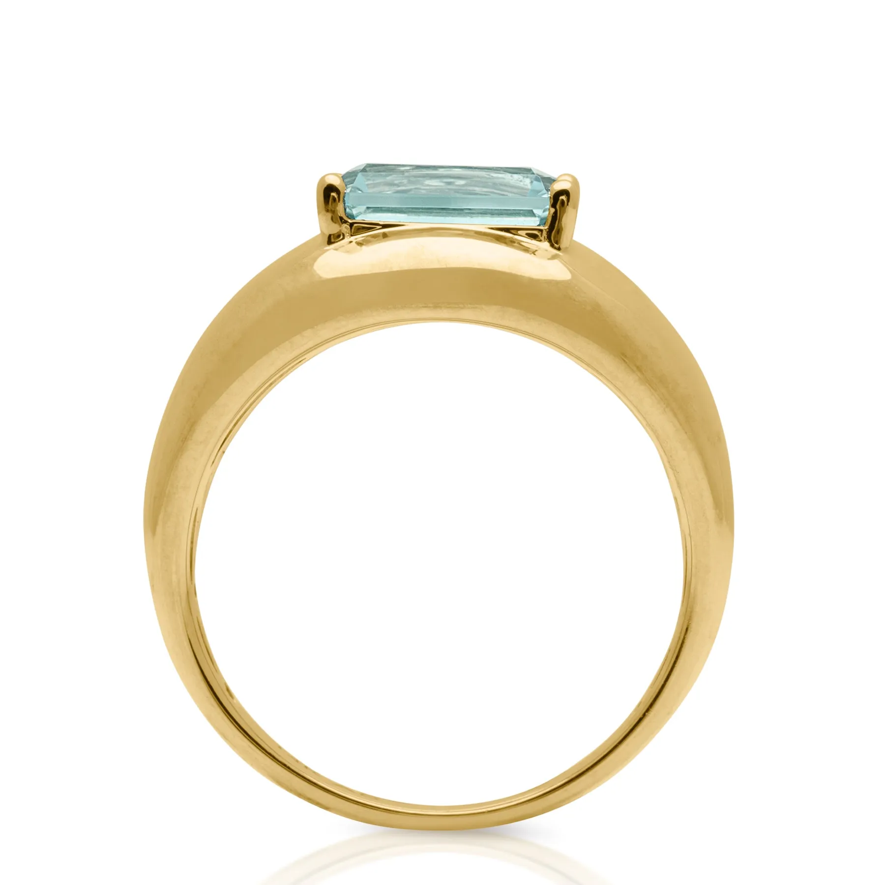 14KT Yellow Gold Blue Topaz Spritz Aperitif Ring