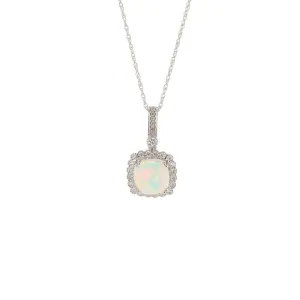 18" Opal & Diamond Pendant Necklace | M10269988