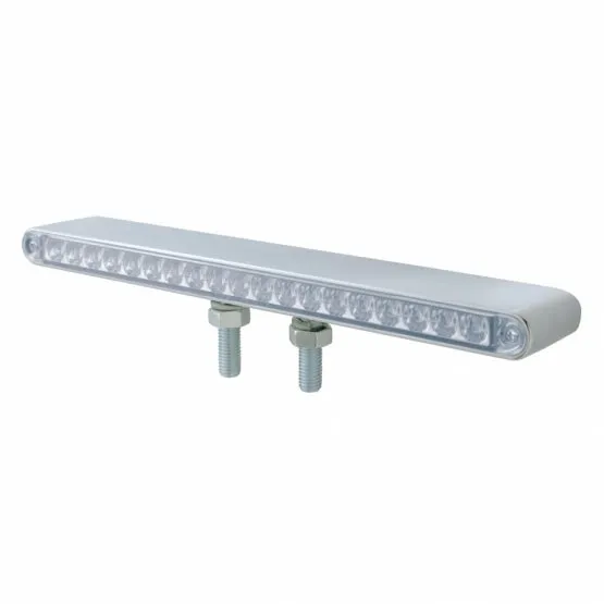 19 LED 12" Reflector Double Face Light Bar - Amber & Red LED/Clear Lens
