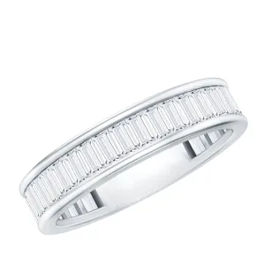 2.75 CT Baguette Moissanite Eternity Band Ring in Channel Setting