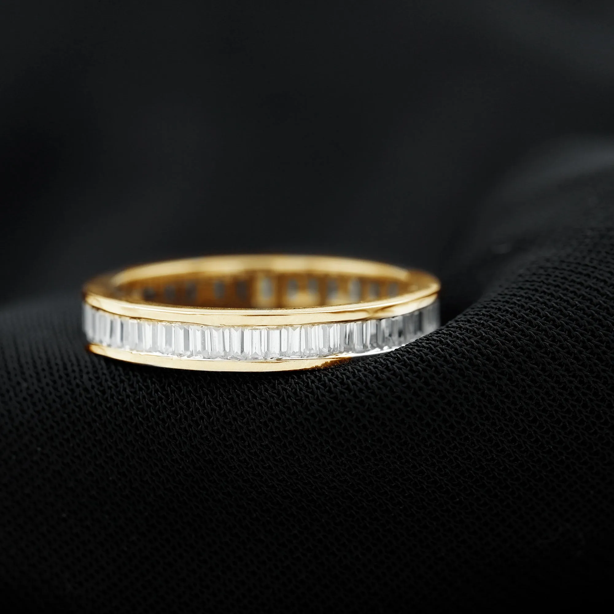 2.75 CT Baguette Moissanite Eternity Band Ring in Channel Setting