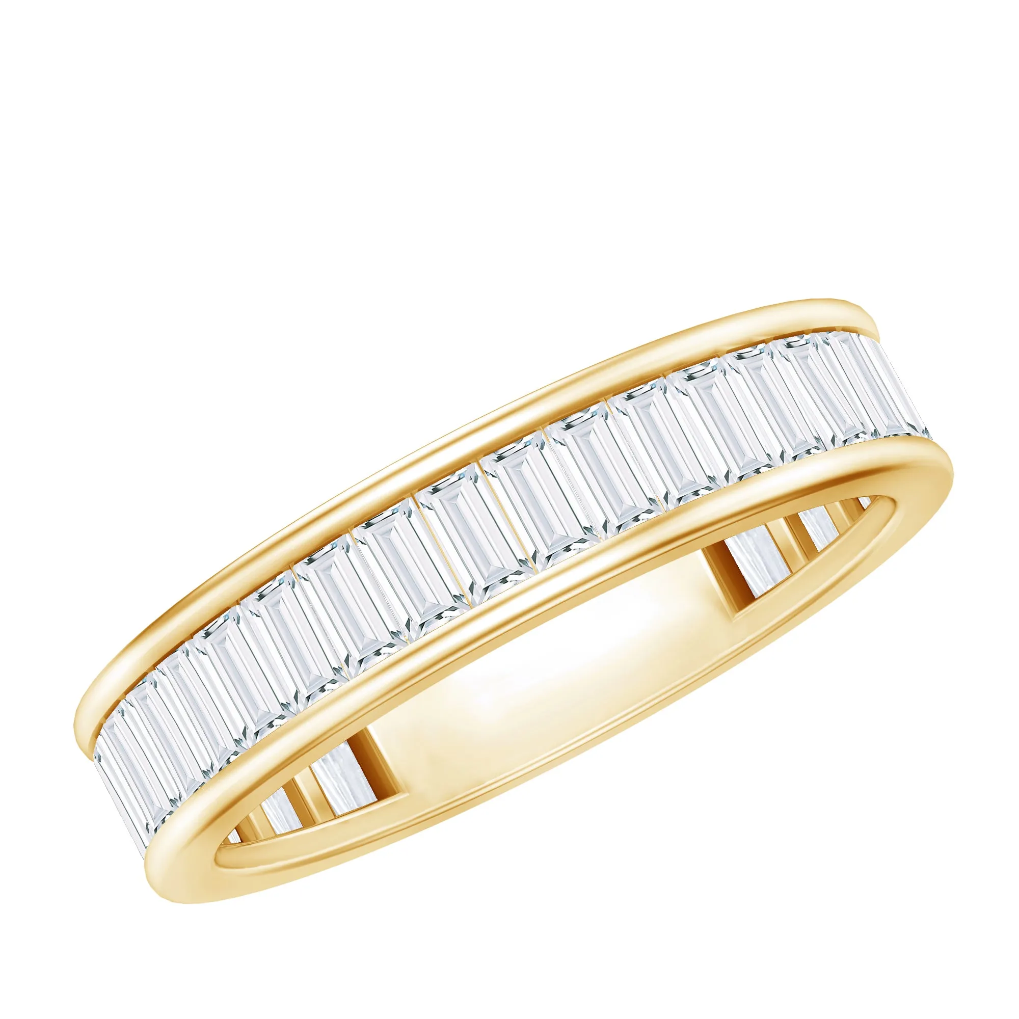 2.75 CT Baguette Moissanite Eternity Band Ring in Channel Setting