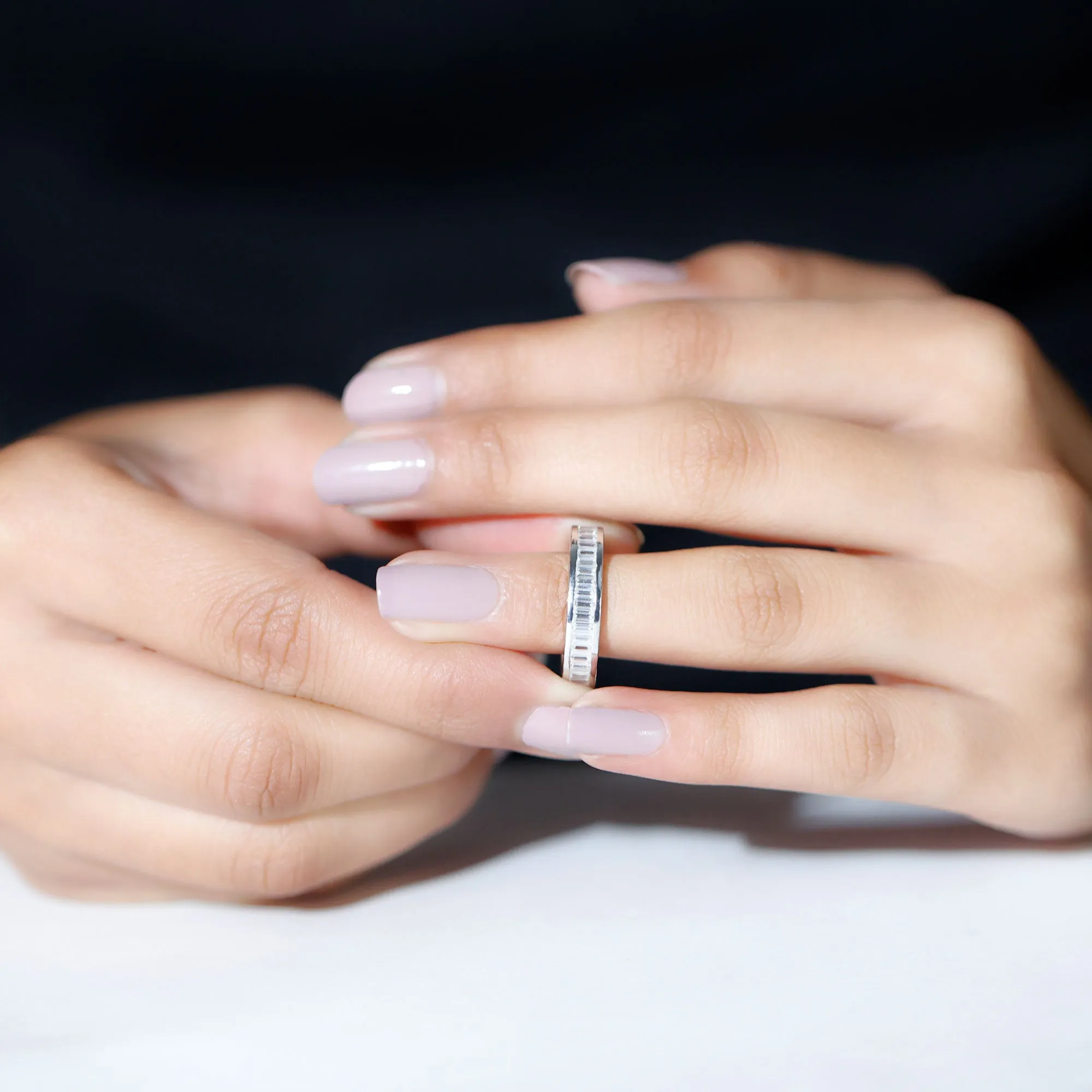 2.75 CT Baguette Moissanite Eternity Band Ring in Channel Setting