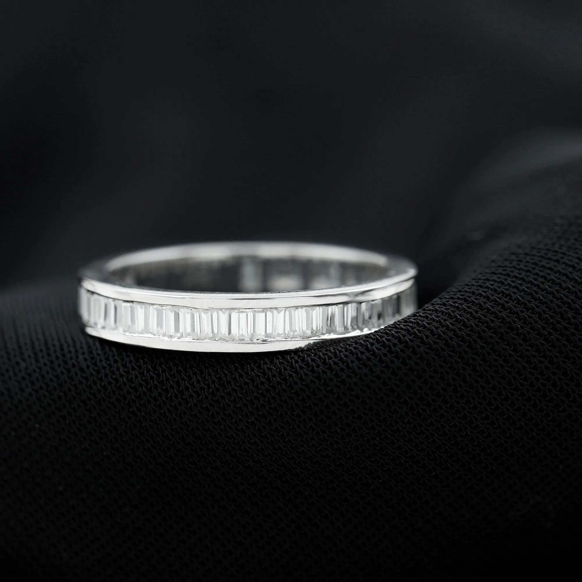 2.75 CT Baguette Moissanite Eternity Band Ring in Channel Setting