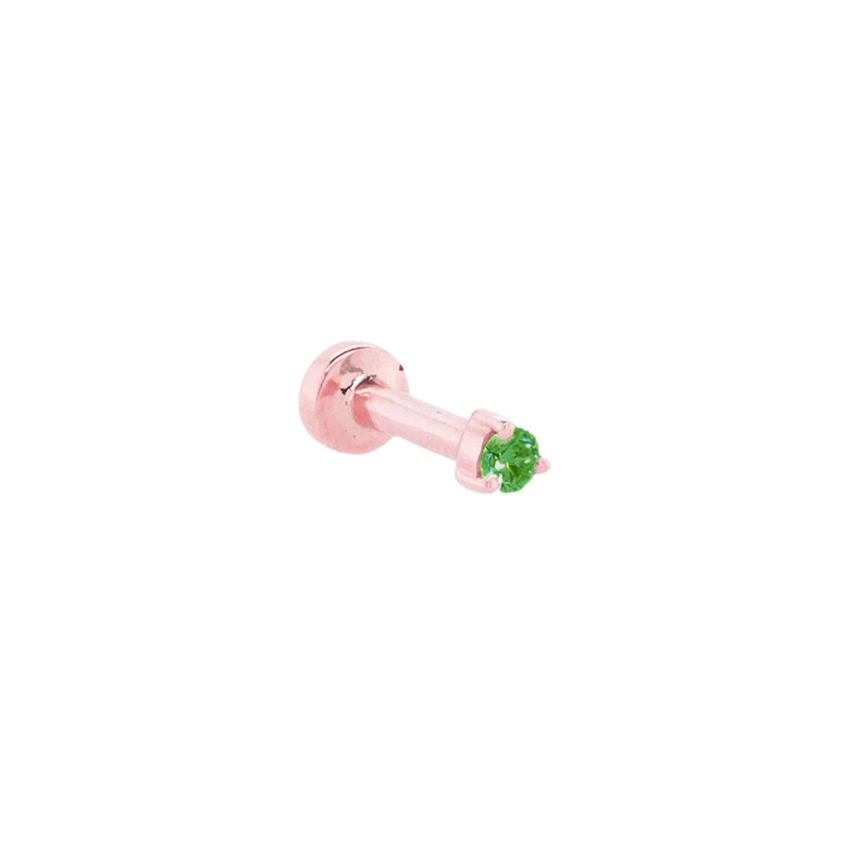 2mm Emerald Threaded Flat Back Earring | .40GMS .06CT | Single