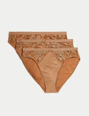 3 pcs. Wildblooms Marks & Spencer High Knickers, Rich Amber