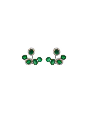 3.87ct Diamond Emerald 14K Gold Day & Night Earrings