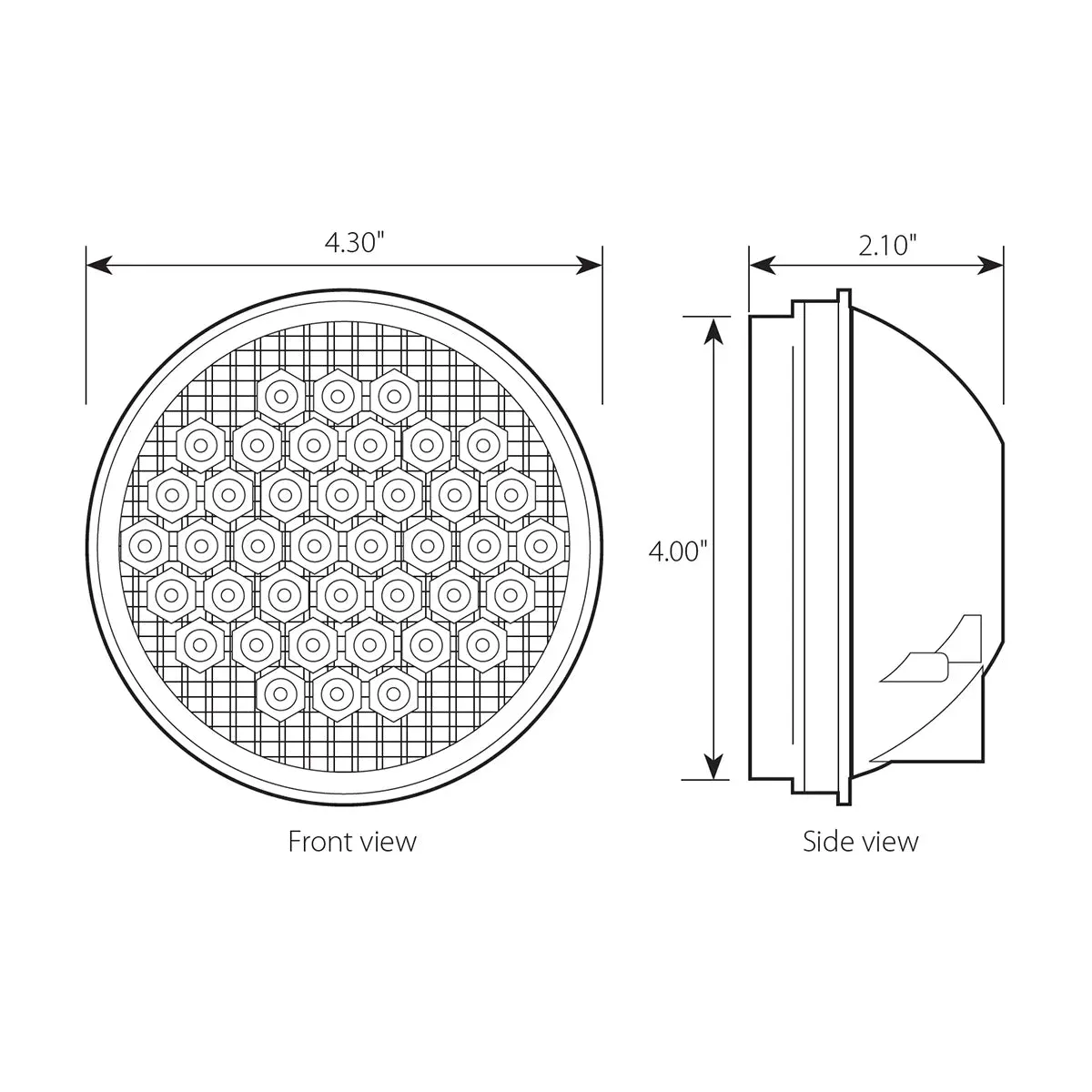 4″ HIGH COUNT LED LIGHT, RED/RED