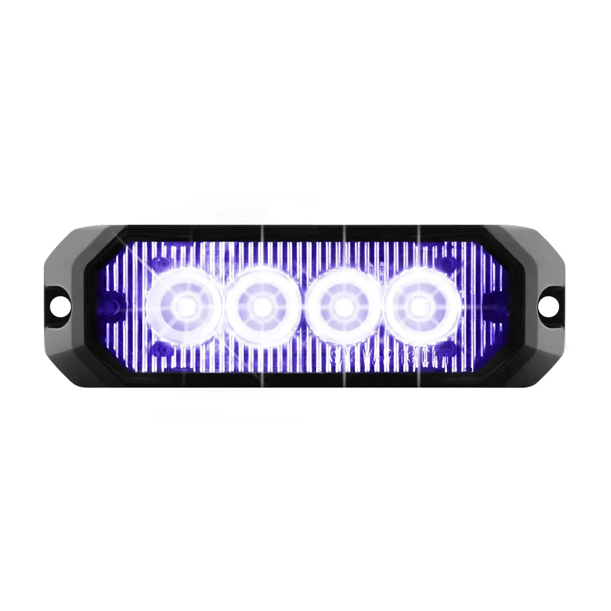 4″ MEDIUM RECTANGULAR HIGH POWER LED STROBE LIGHT, BLUE/CLEAR