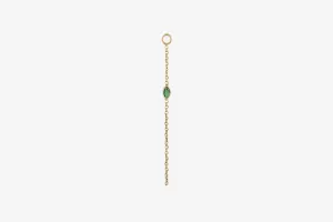 9k Gold Marquise Emerald Chain Plaque - Single