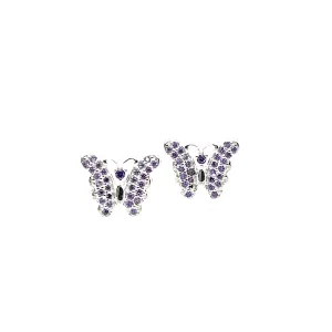 A139 Violet Butterfly Post Earrings