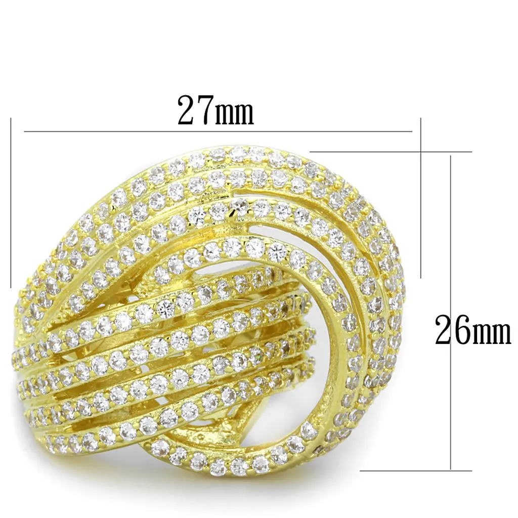 AAA GRD CZ Clear LO3222 for Women Style Brass