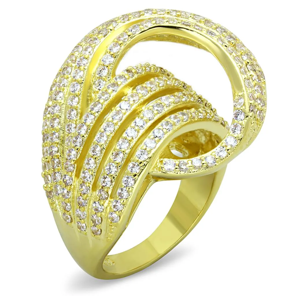 AAA GRD CZ Clear LO3222 for Women Style Brass