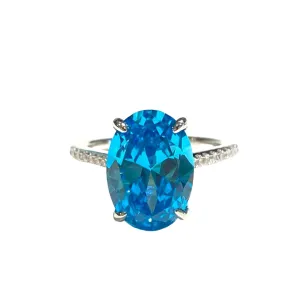 Adriene Oval Blue Topaz Ring