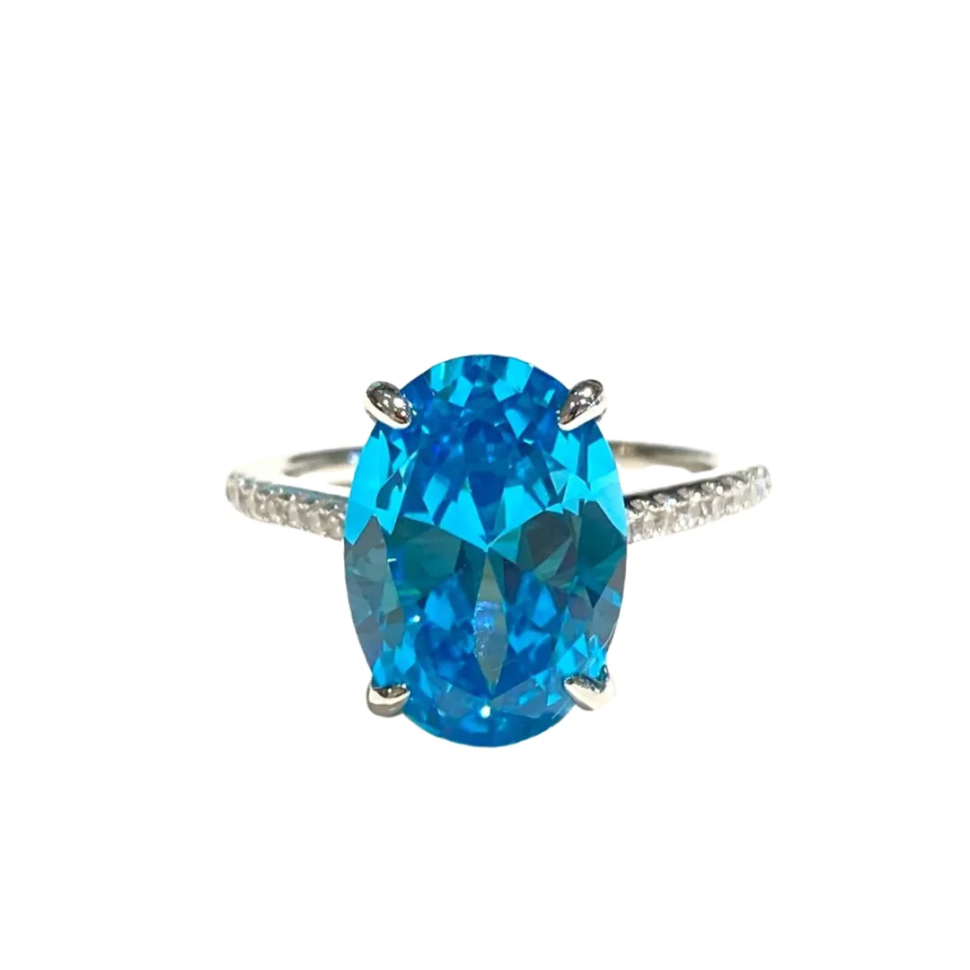 Adriene Oval Blue Topaz Ring