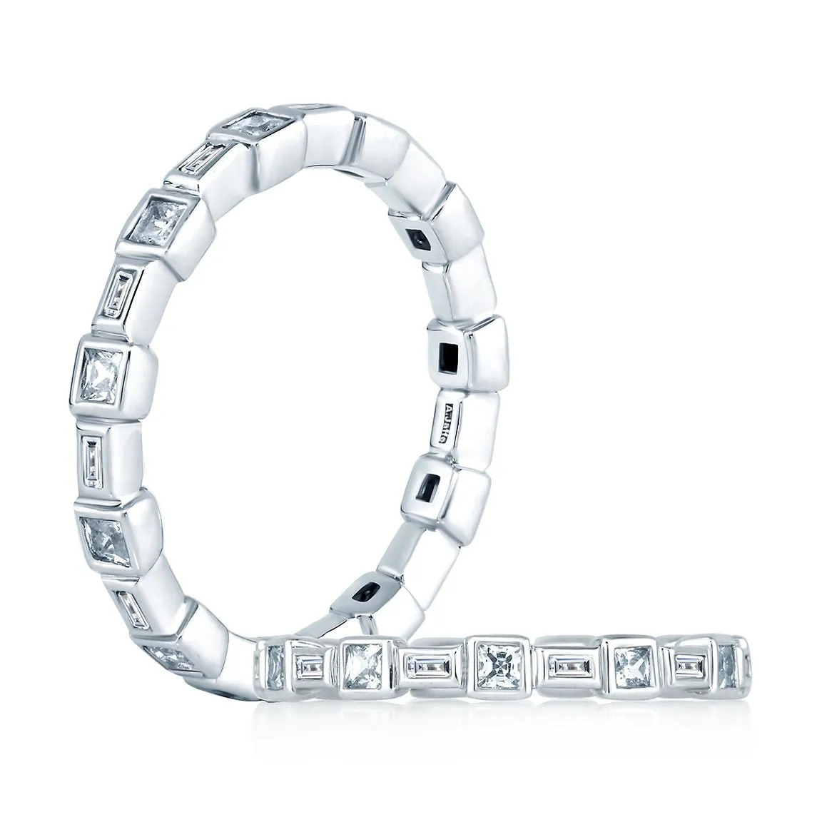 A.Jaffe Stackable Rings Princess and Baguettes Eternity Anniversary Ring WR0840/72