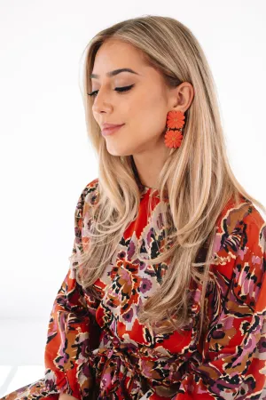 Amaryllis Earrings - Terracotta