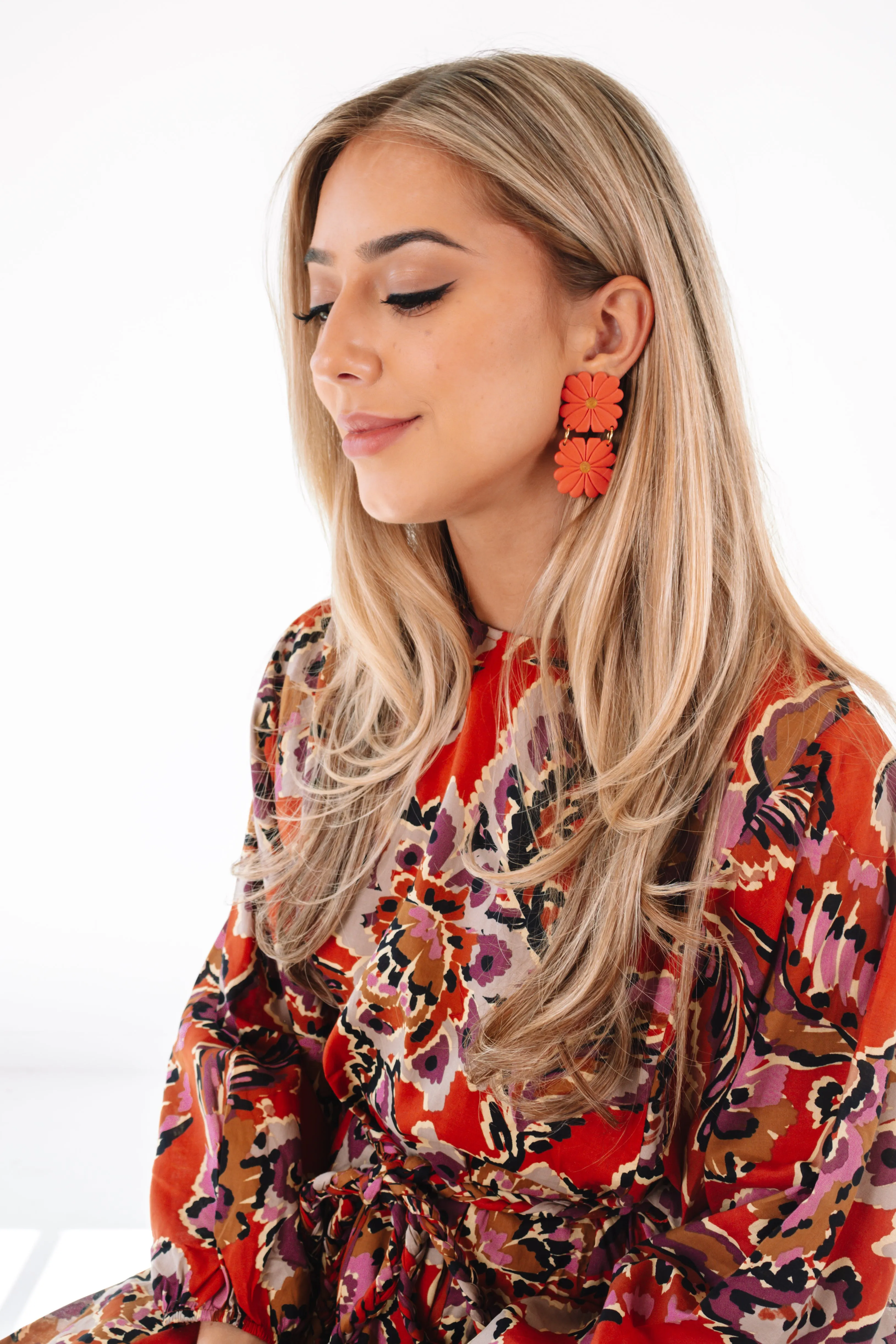 Amaryllis Earrings - Terracotta