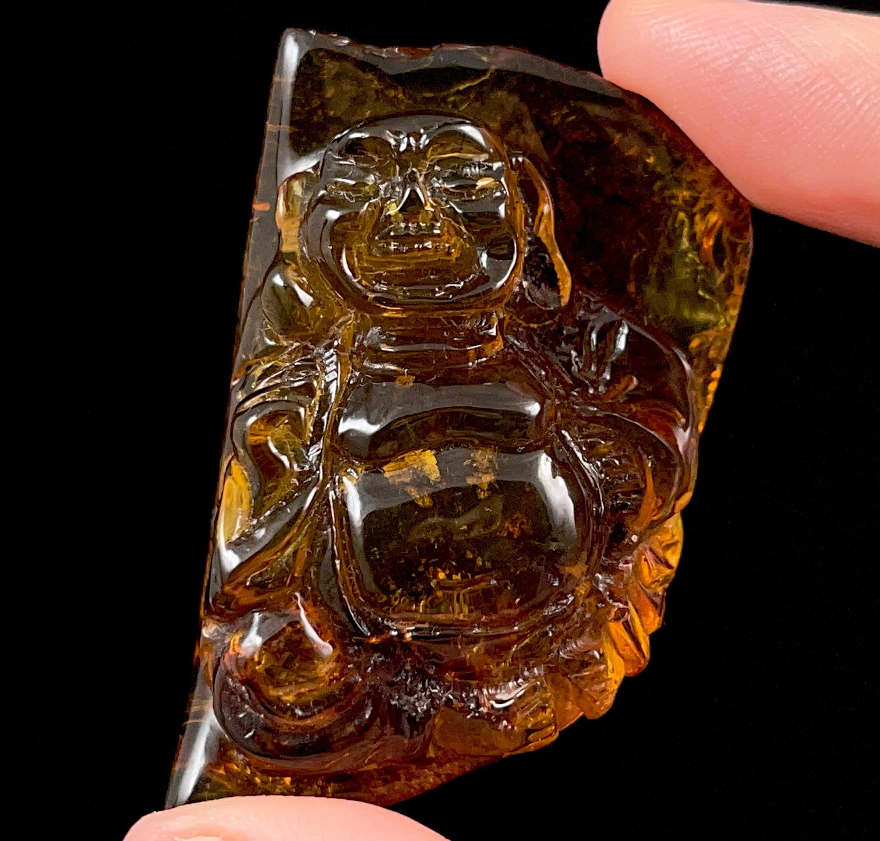 AMBER Crystal Buddha - Crystal Carving, Housewarming Gift, Home Decor, Healing Crystals and Stones, 52672