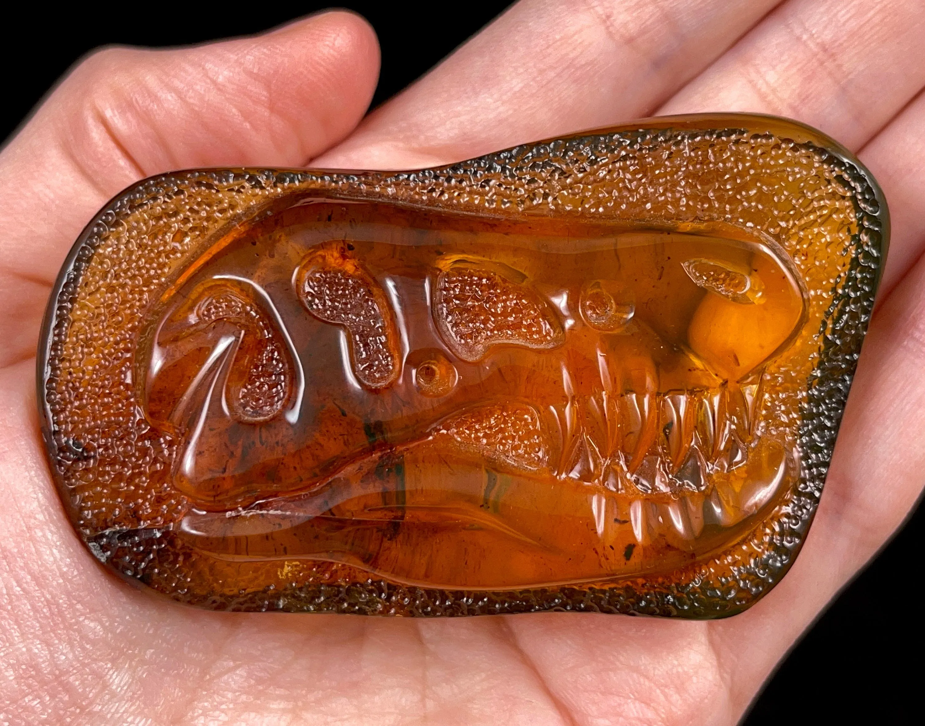 AMBER Crystal Dinosaur - Crystal Carving, Housewarming Gift, Home Decor, Healing Crystals and Stones, 52664