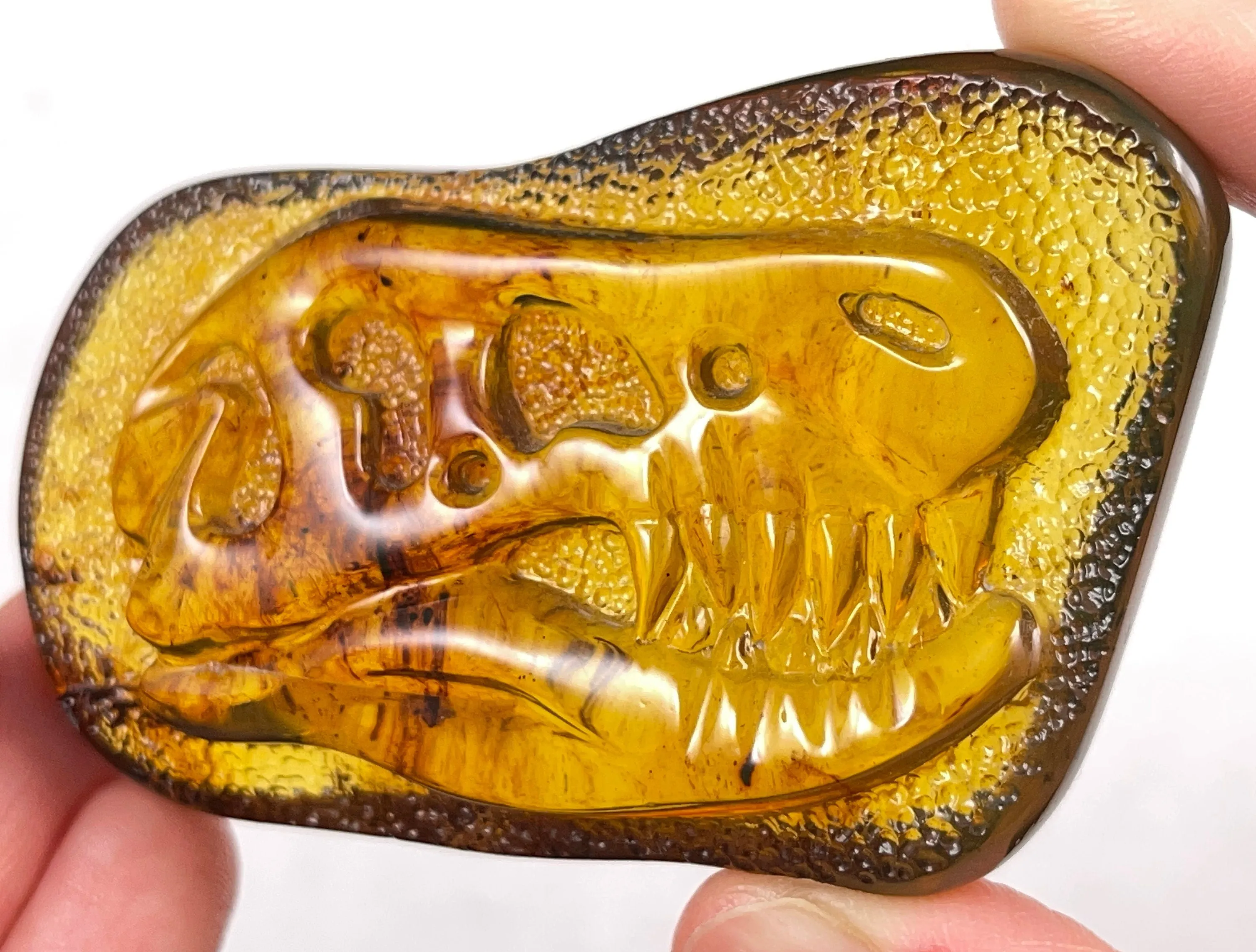 AMBER Crystal Dinosaur - Crystal Carving, Housewarming Gift, Home Decor, Healing Crystals and Stones, 52664