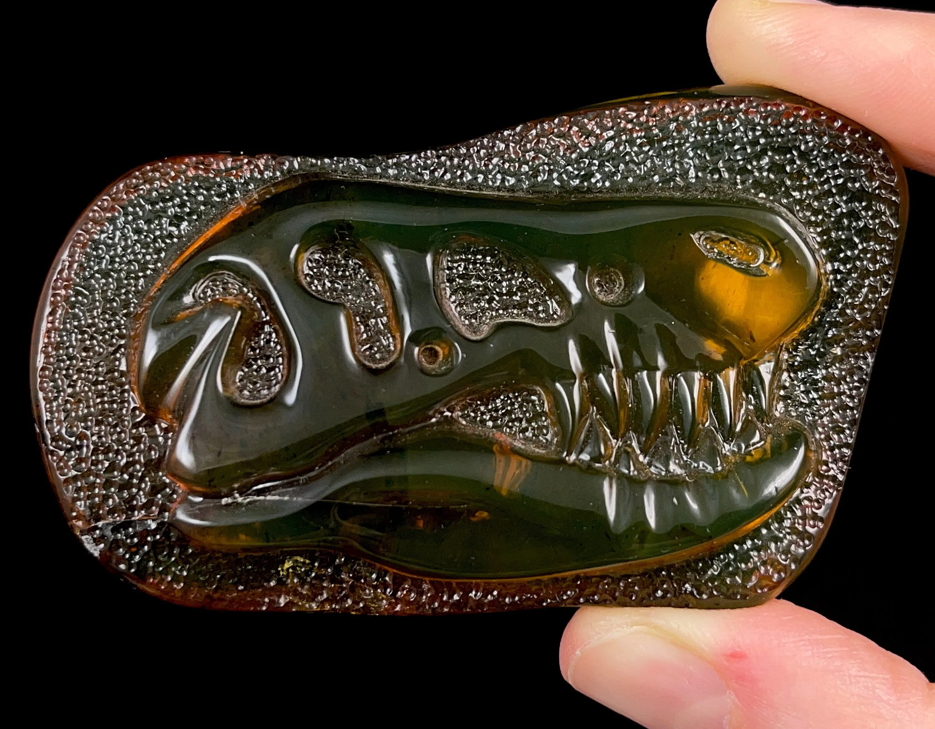 AMBER Crystal Dinosaur - Crystal Carving, Housewarming Gift, Home Decor, Healing Crystals and Stones, 52664