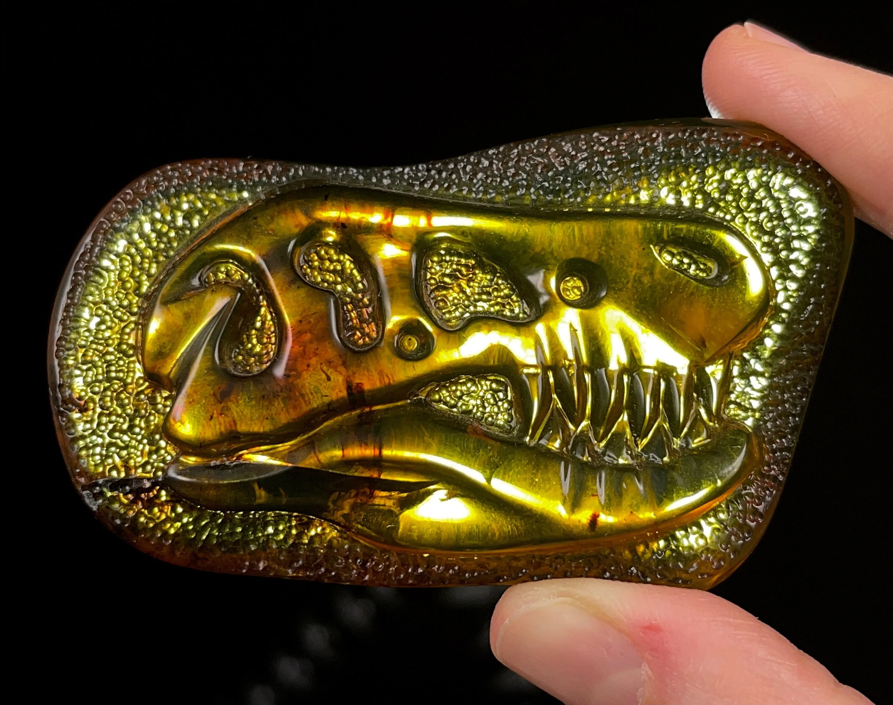 AMBER Crystal Dinosaur - Crystal Carving, Housewarming Gift, Home Decor, Healing Crystals and Stones, 52664