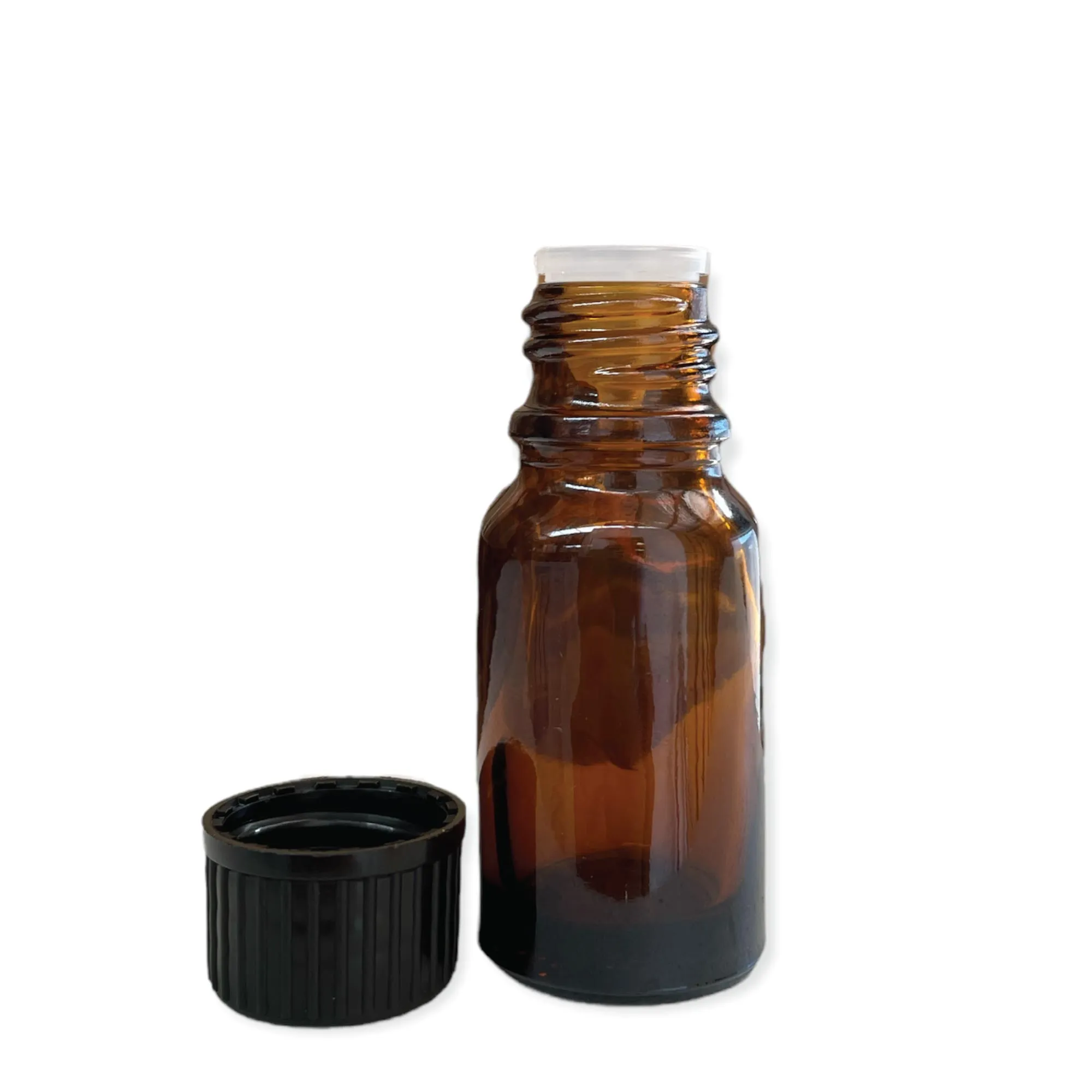 Amber Glass Bottles Empty Round - Spray Dropper Orifice Euro Cap Essential Oil