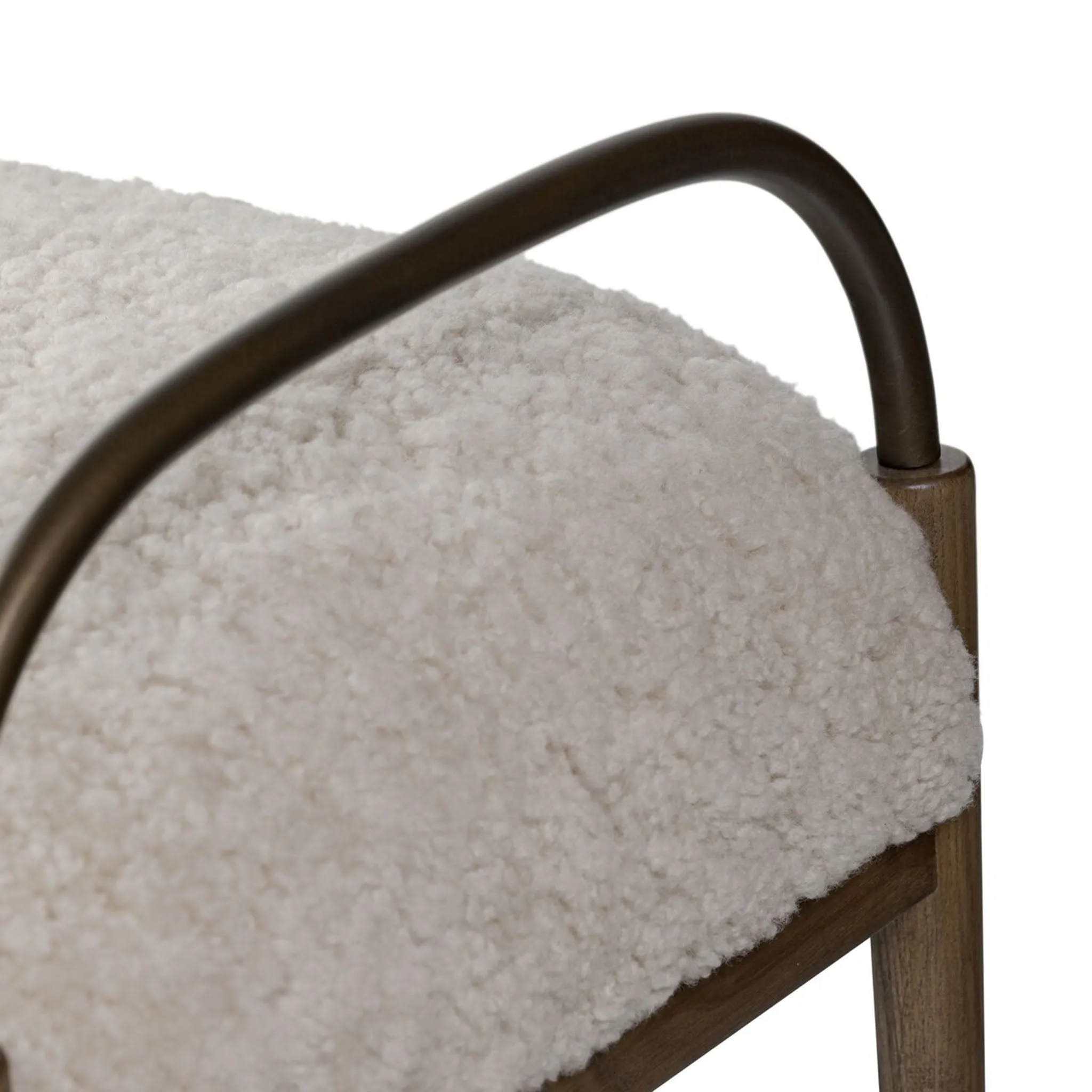 Amber Lewis x Four Hands Demi Accent Bench in Beige Shearling