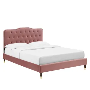 Amber Performance Velvet Queen Platform Bed By Modway - MOD-6776 - Dusty