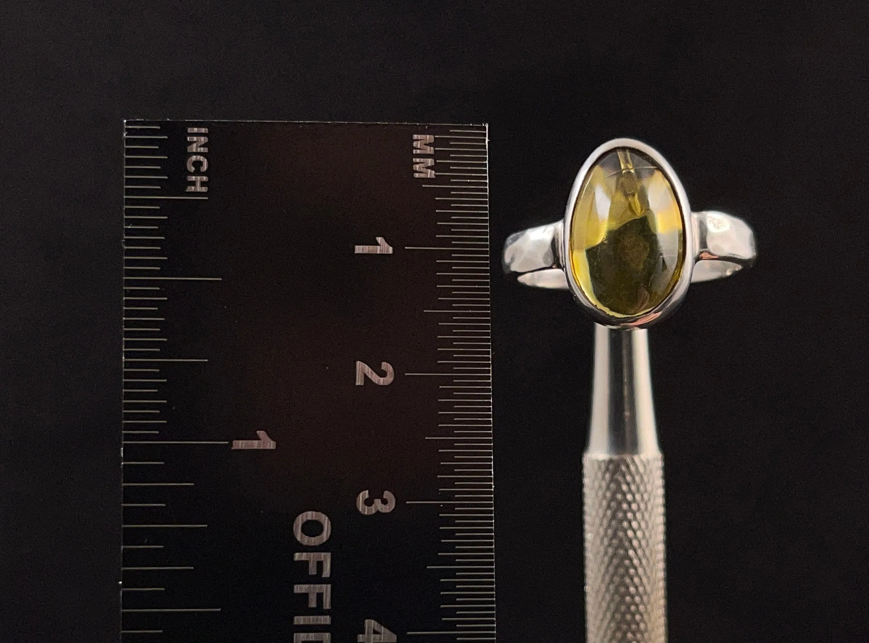 AMBER Ring - Sterling Silver, Size 8 - Amber Stone, Crystal Ring, Handmade Jewelry, Healing Crystals and Stones, 52645