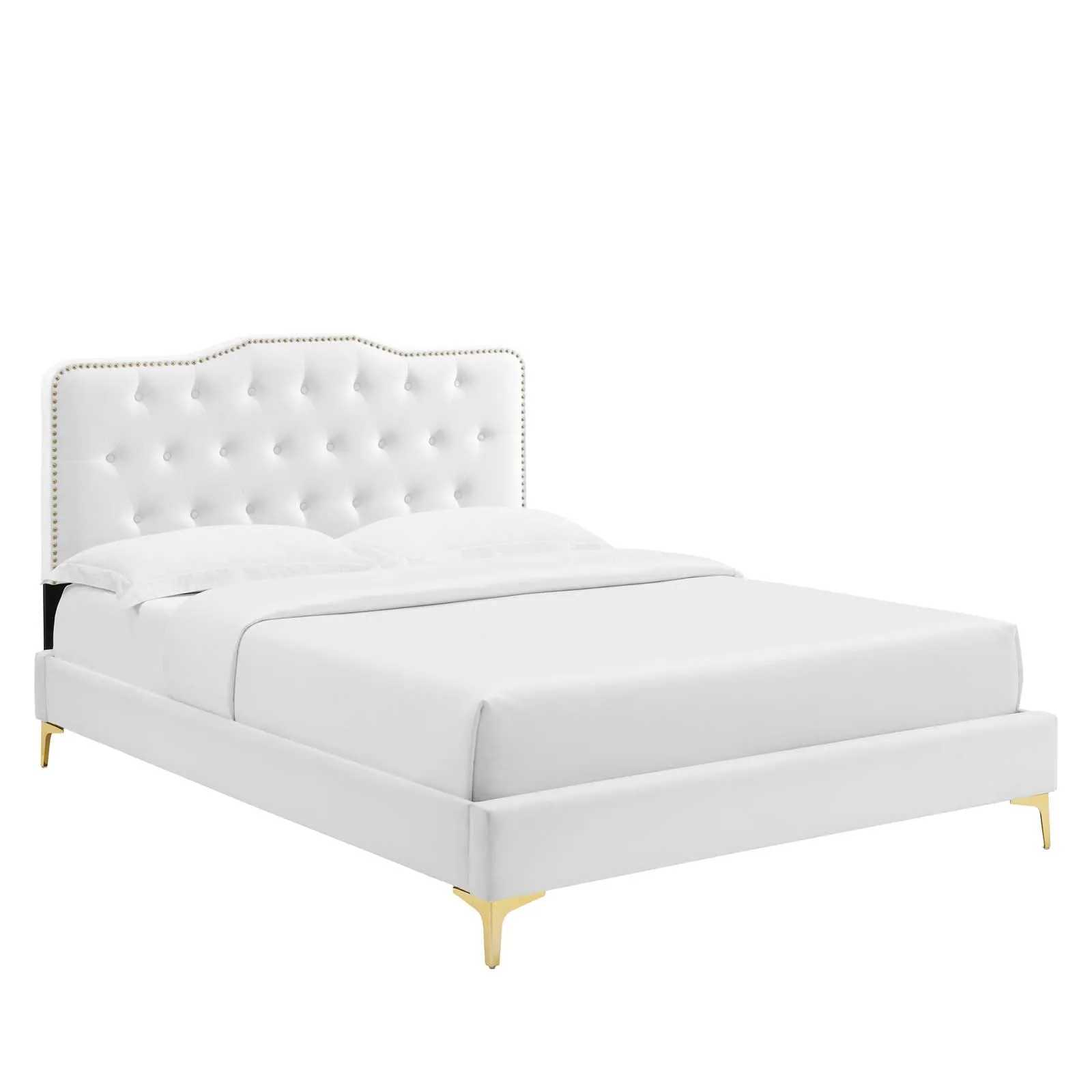 Amber Tufted Performance Velvet Twin Platform Bed By Modway - MOD-6778 - White