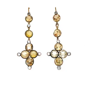 Antique Natural Imperial Topaz Earrings